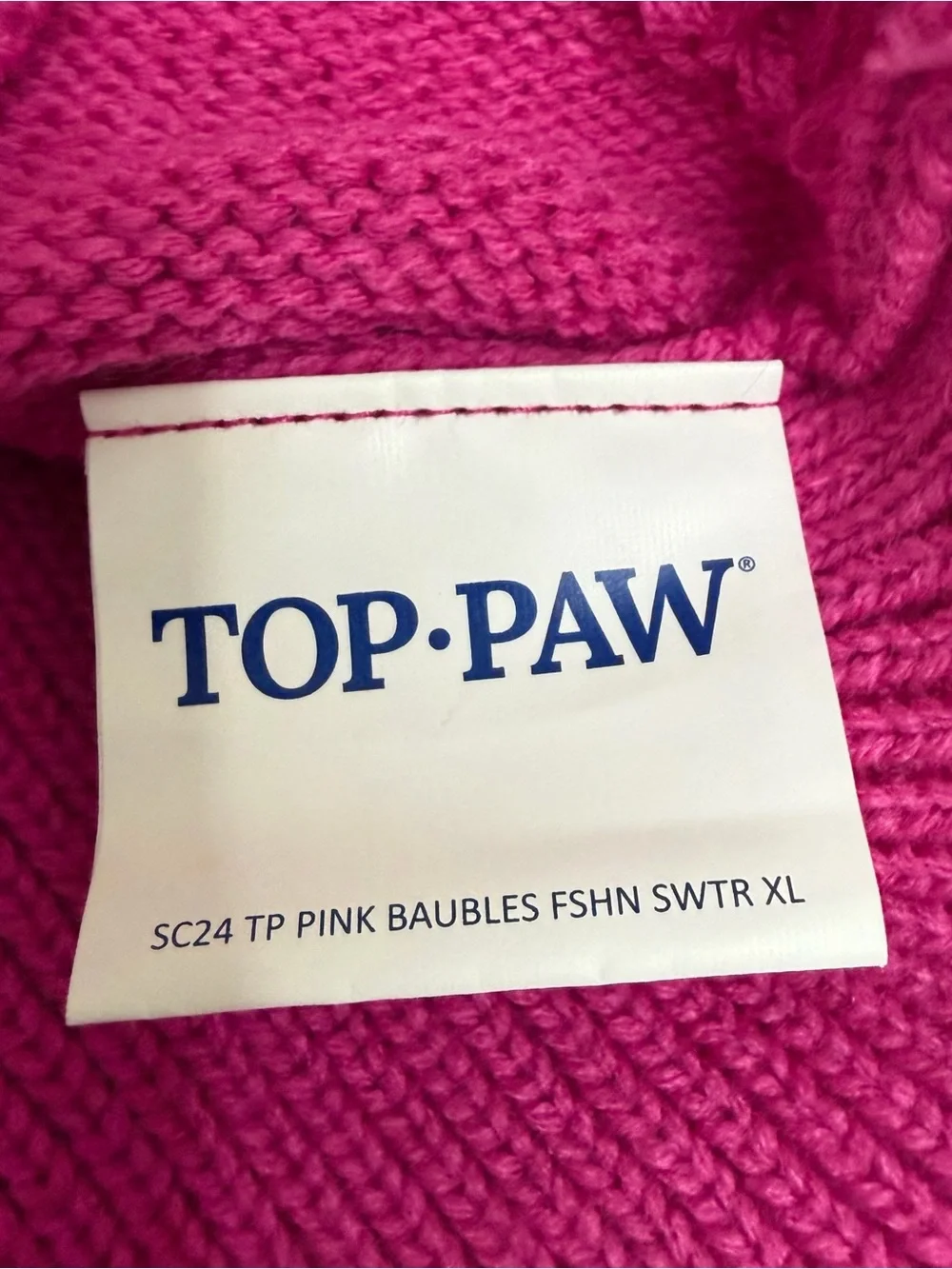 Top Paw Pink Textured Dog Sweater - X-Large